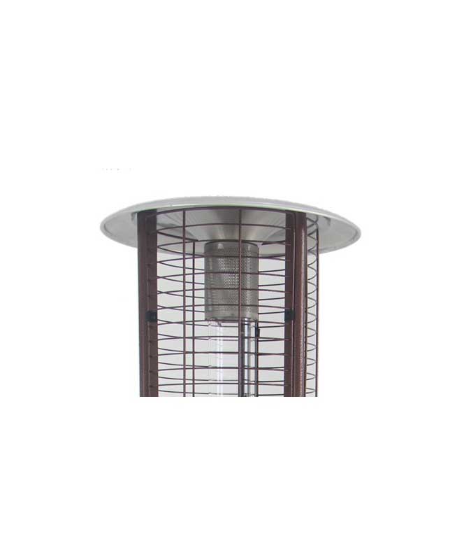 Round Commercial Glass Cylinder Patio Heater in Hammered Bronze with Clear Tube - Image 4